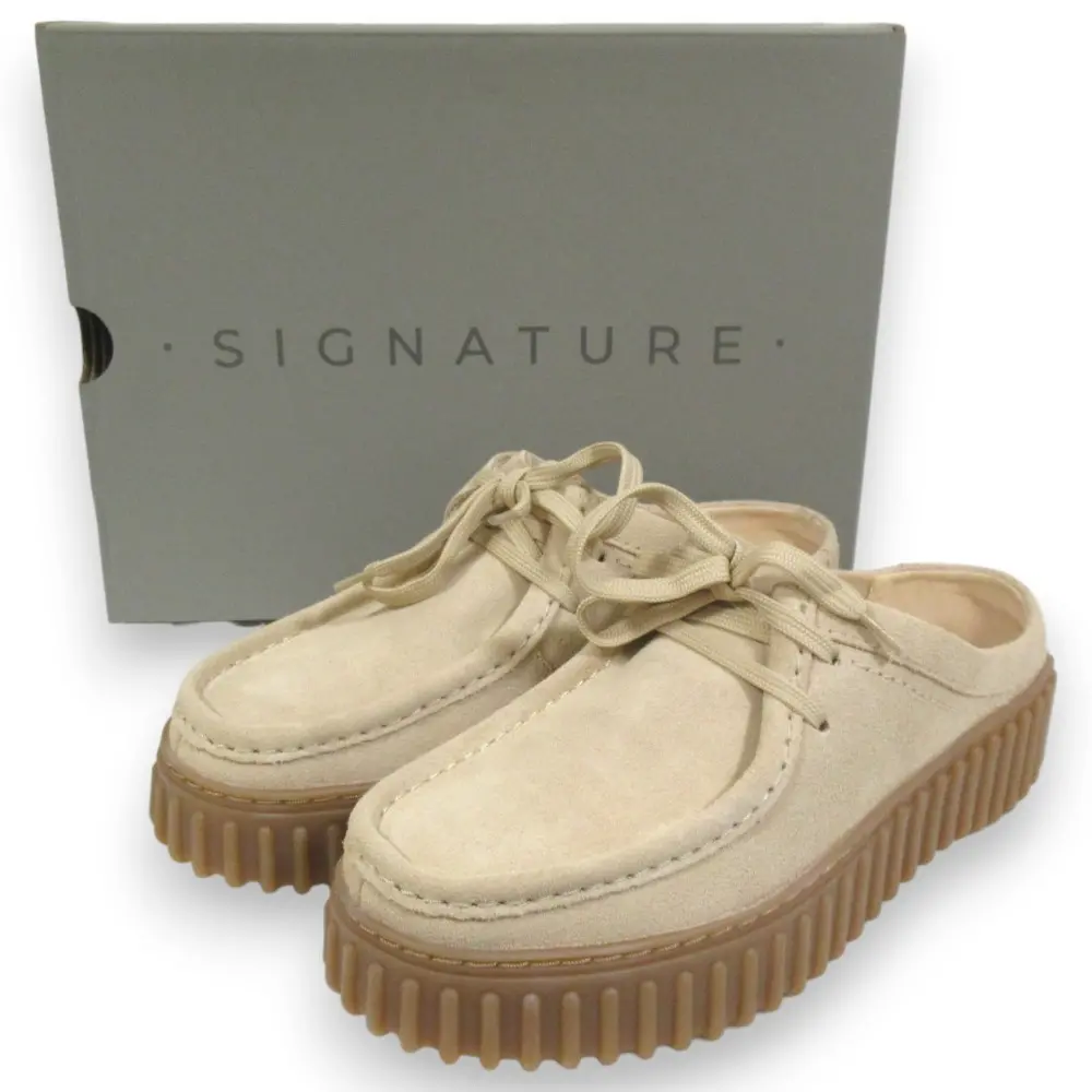 Clarks クラークス Torhill Mule トーヒルミュール スエードレザー サンダル シューズ 23.5cm エクリュ ベージュ