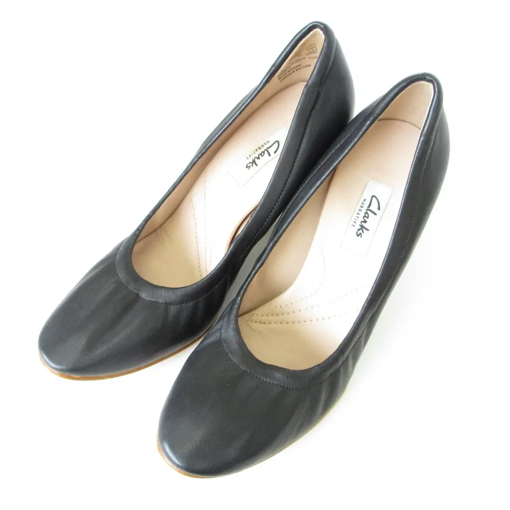 clarks クラークス Grace isabella レザー ハイヒール ラウンドトゥ パンプス UK5 24cm ブラック