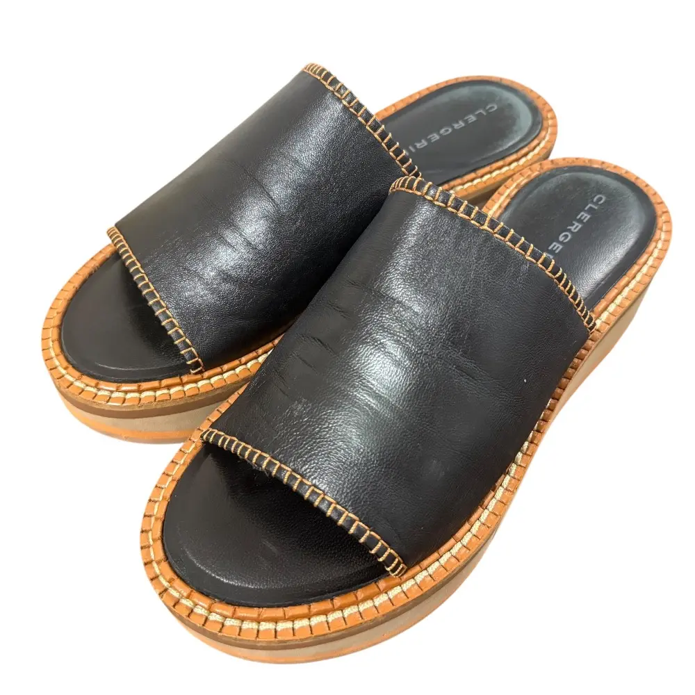 Clergerie クレジュリー レザー 厚底 プラットフォーム サンダル 37 24cm相当 ブラック