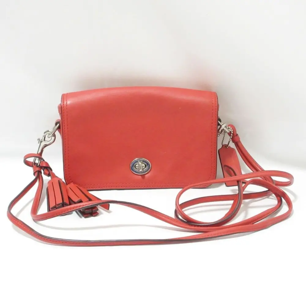 COACH コーチ レガシーペニー レザー ターンロック ショルダーバッグポシェット 19914 レッド
