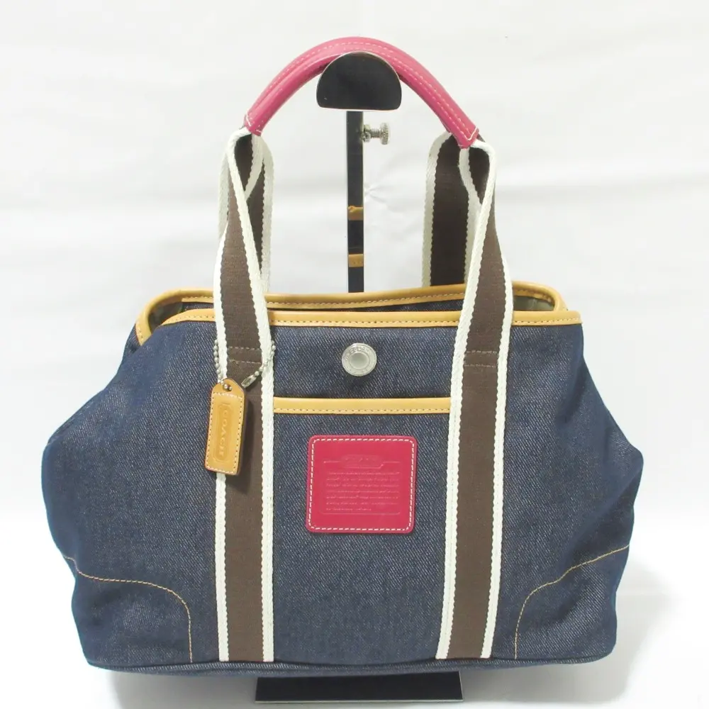 COACH コーチ 7543 デニム ミニトートバッグ ハンドバッグ インディゴブルー