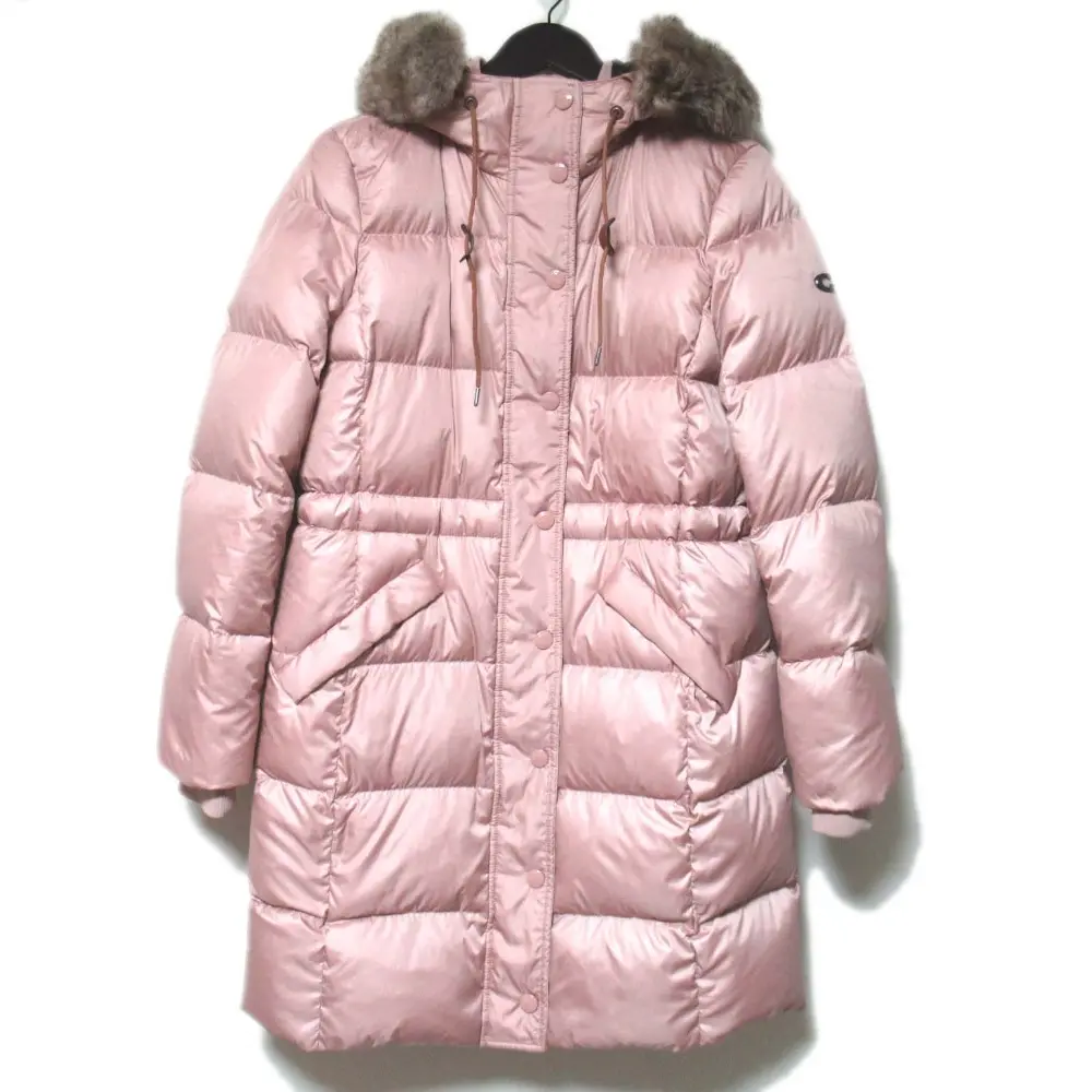 COACH コーチ LONG PUFFER W SHEARLING シープファー フーディー ダウンコート ロングダウンジャケット F36161 Mサイズ ピンク