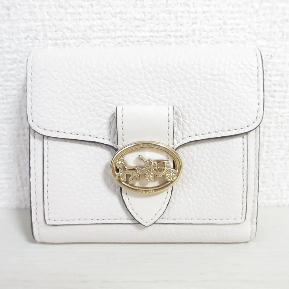 COACH コーチ ジョージー スモール ウォレット レザー ホースバックル 二つ折り財布 7250 オフホワイト