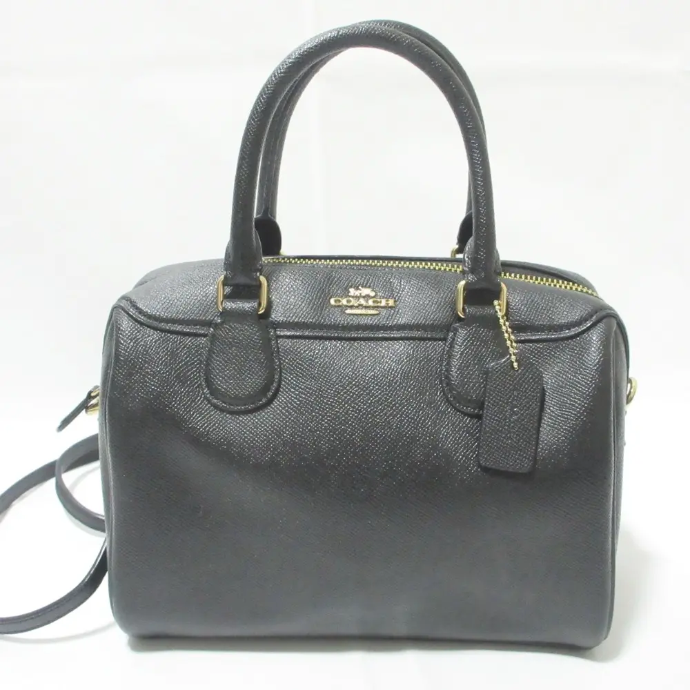 COACH コーチ クロスグレイン レザー ベネット ミニ サッチェル 2WAY ボストン ハンドバッグ ショルダーバッグ F32202 ブラック