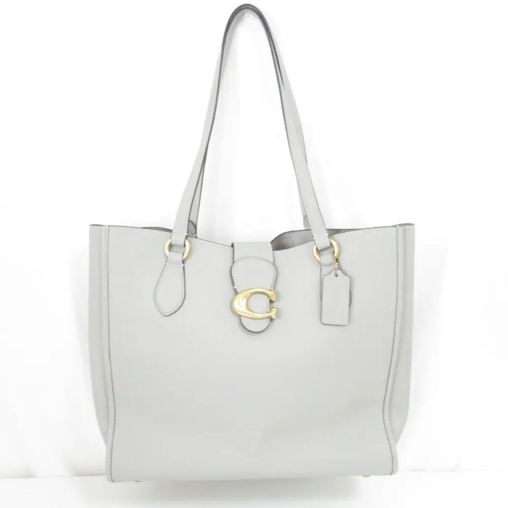 COACH コーチ テオ スムースレザー トートバッグ ワンショルダーバッグ CA114 ライトグレー