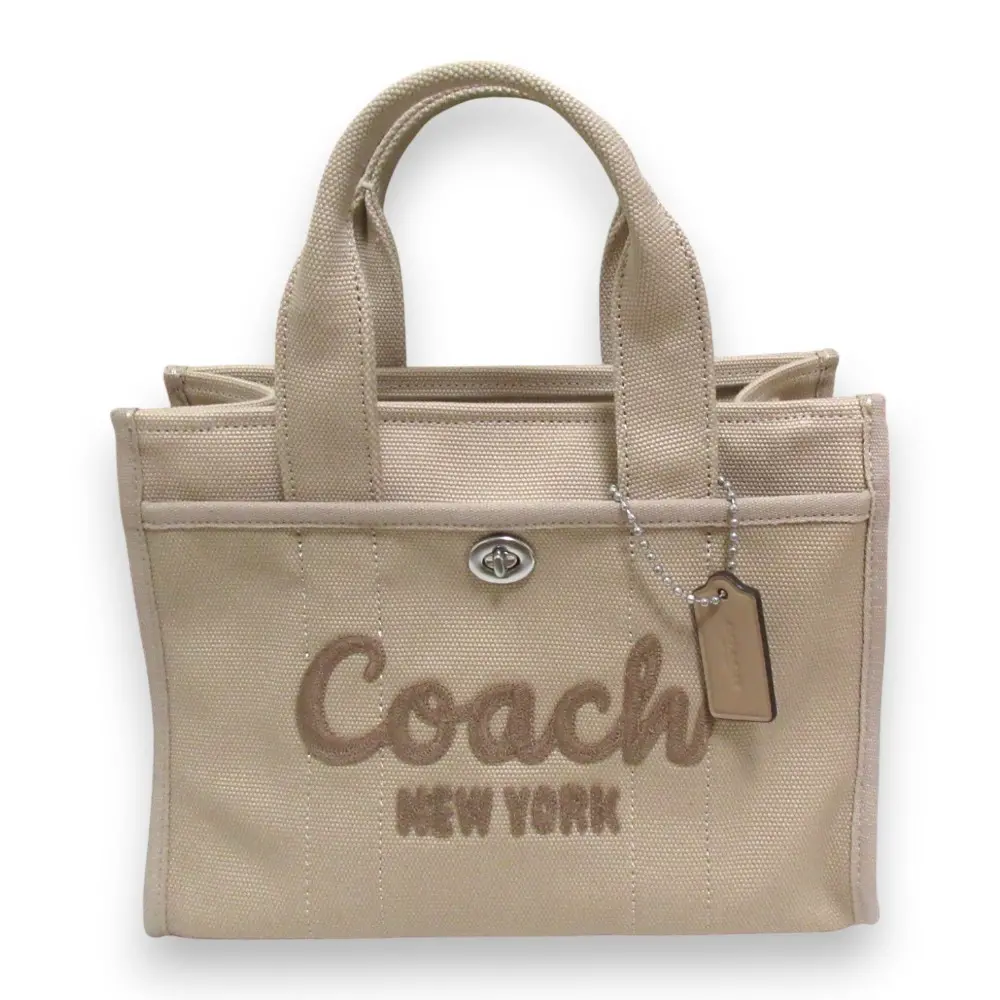COACH コーチ 現行モデル カーゴトート26 キャンバス 2way ミニハンドバッグ ショルダーバッグ CP164 ベージュ ナチュラル