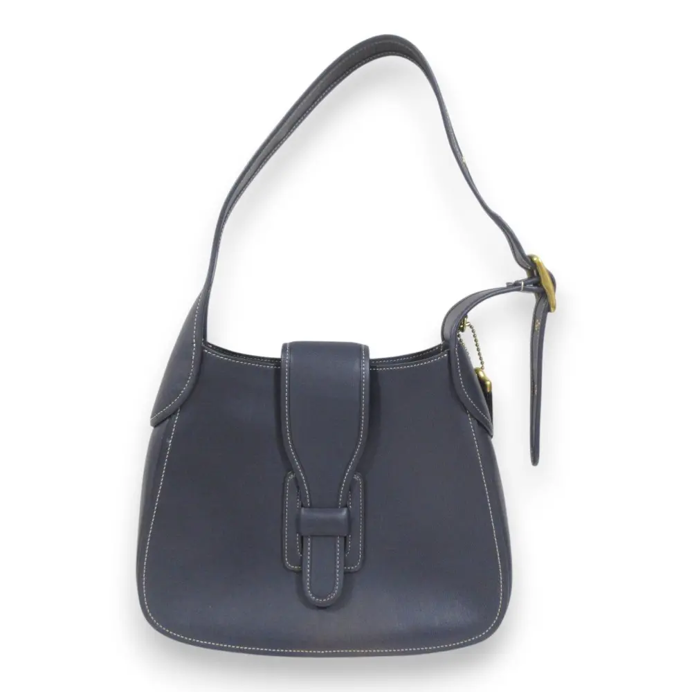 COACH コーチ クーリエ ミディアム ホーボー レザー ワンショルダーバッグ 88349 ネイビー×ゴールド金具