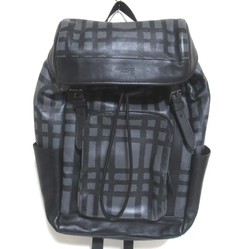 COACH コーチ ワイルド プレイド ヘンリー バックパック チェック柄 リュック デイパック F11185 グレー×ブラック