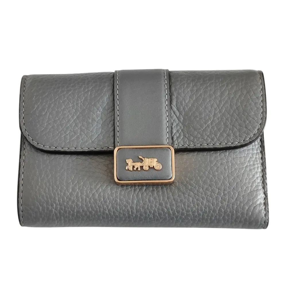 COACH コーチ Medium Grace Wallet ミディアム グレース ウォレット レザー 二つ折り 財布 箱付き CC059 グレー