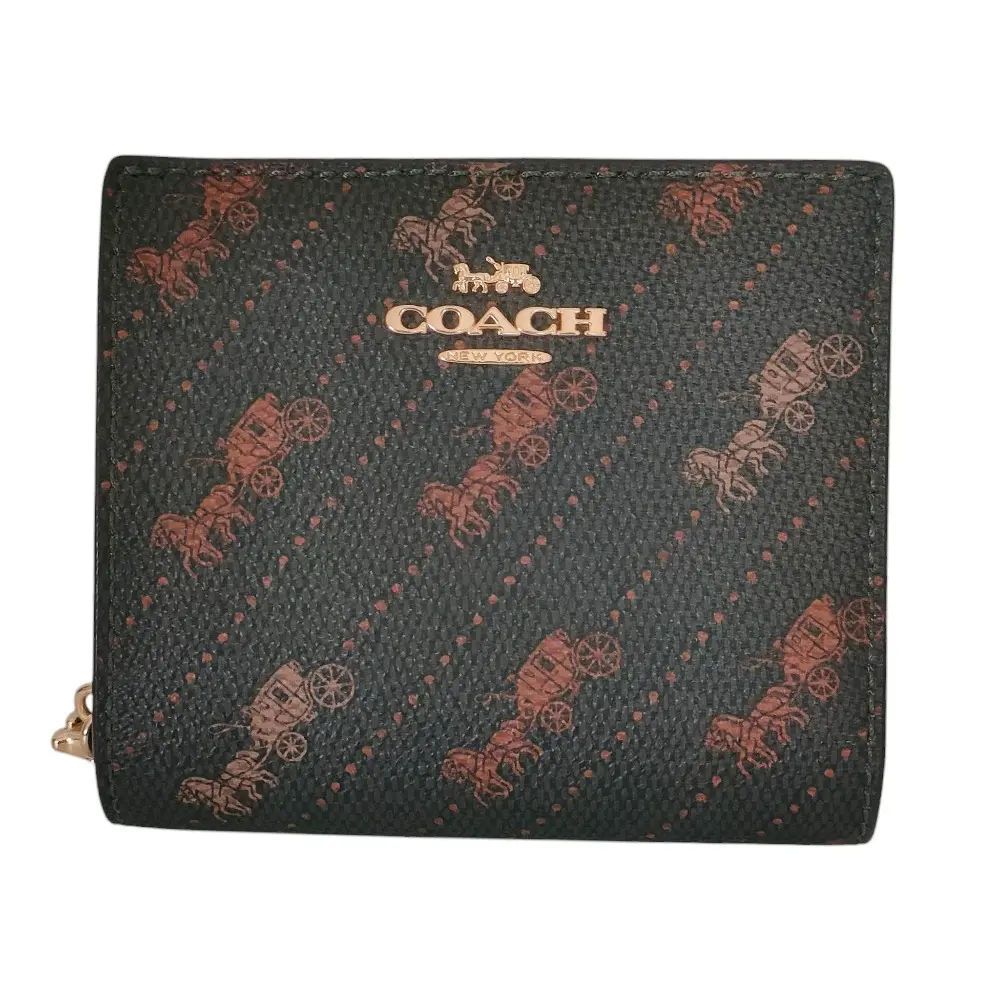 COACH コーチ メタルロゴ ホースアンドキャリッジ 二つ折り 財布 コンパクトウォレット C4104 ブラウン