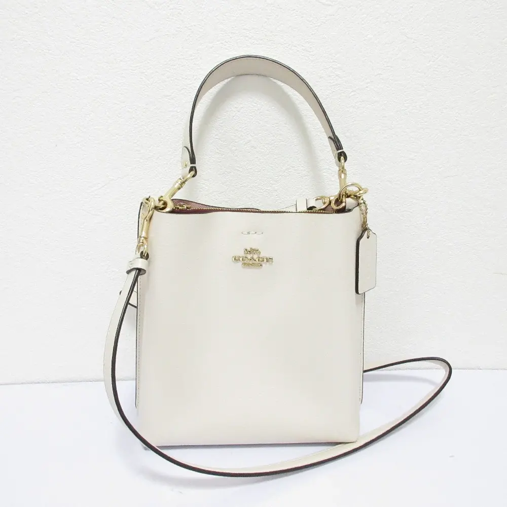 COACH コーチ モリー バケット バッグ 22 レザー 2Way ショルダーバッグ ハンドバッグ CA177 アイボリー×ゴールド金具