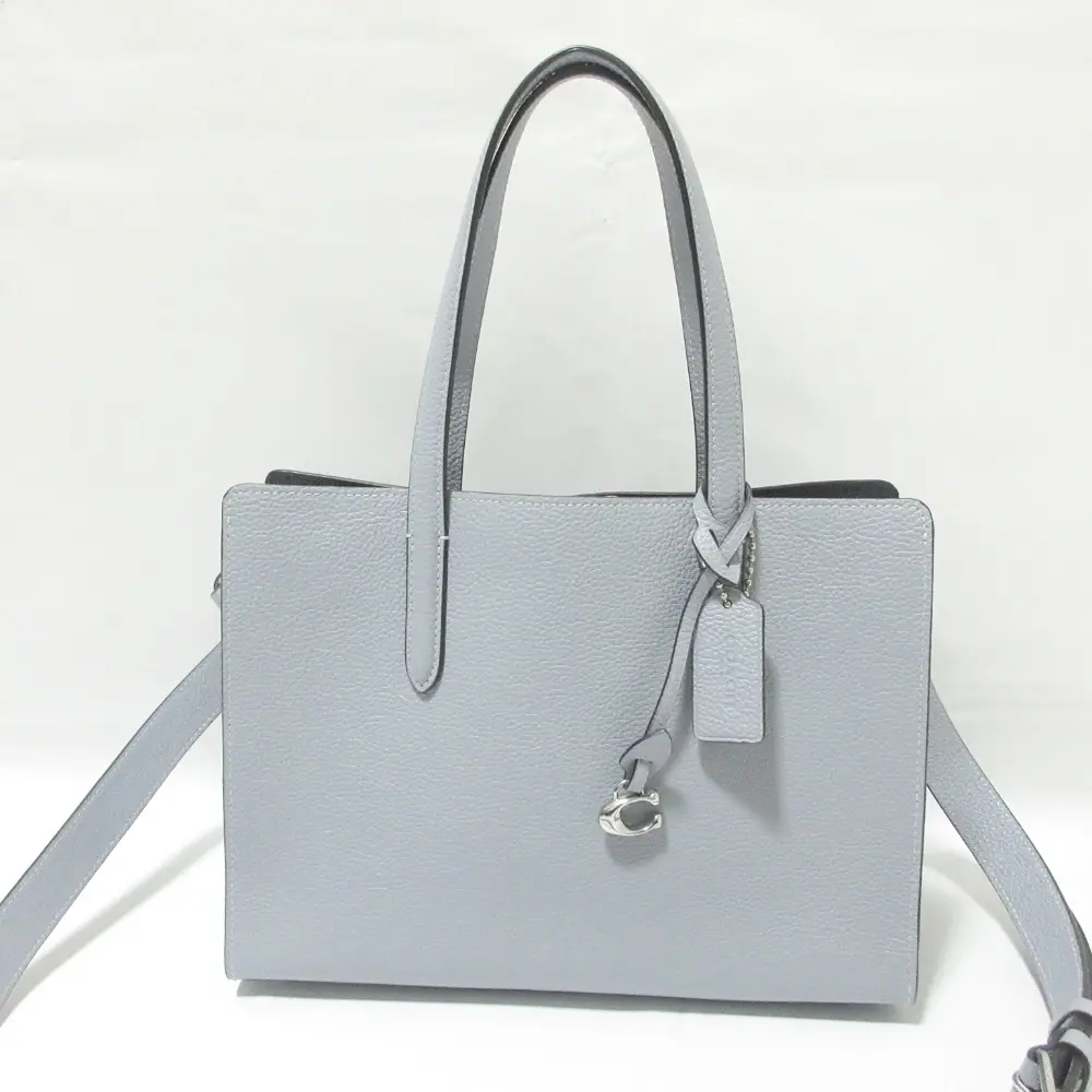 COACH コーチ カーターキャリーオール 28 レザー 2way ショルダーバッグ トートバッグ CJ806 グレーブルー