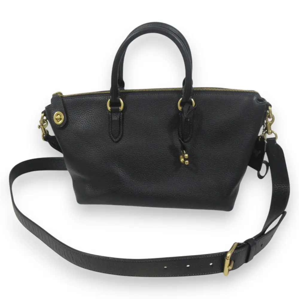 COACH コーチ カラ サッチェル レザー 2Way ハンドバッグ ショルダーバッグ CE741 ブラック×ゴールド金具