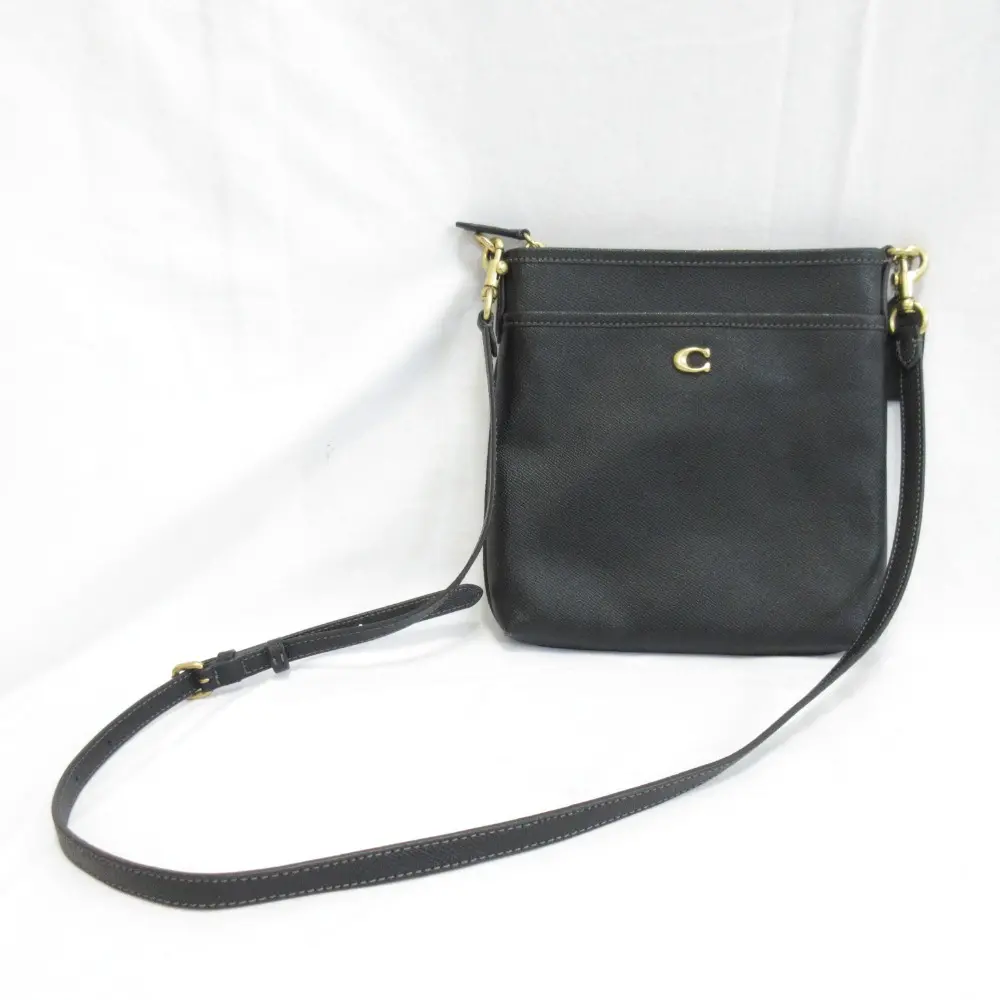 COACH コーチ KITT キット レザー メッセンジャー ショルダーバッグ CC526 ブラック