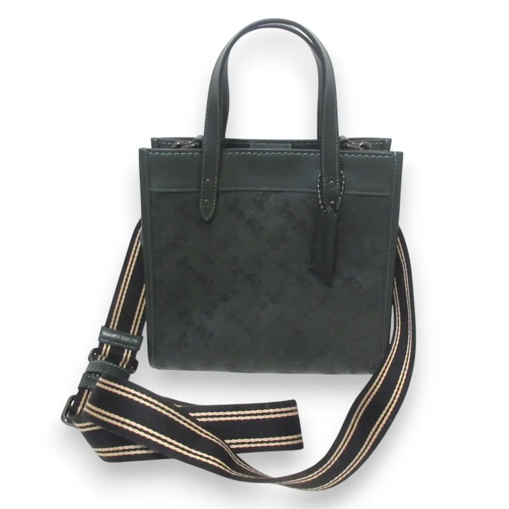 COACH コーチ フィールドトート22 ホース＆キャリッジ ベロア×レザー 2Way トートバッグ ショルダーバッグ CD750