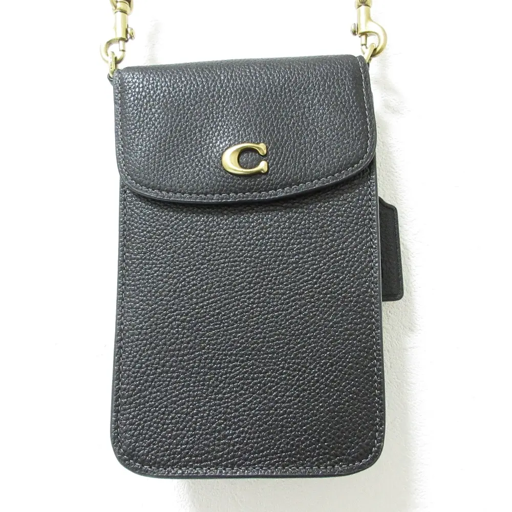 COACH コーチ レザー スマホ クロスボディ ショルダーバッグ CM815 ブラック