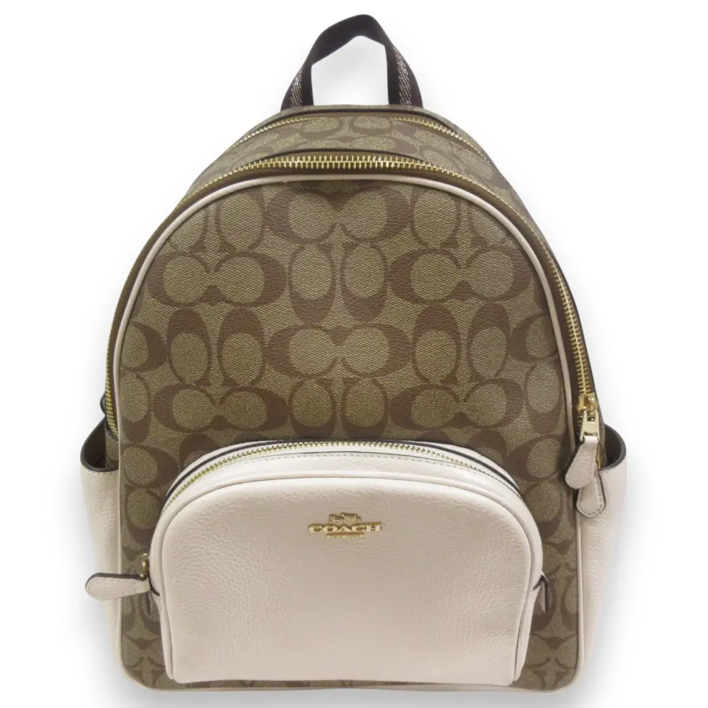 COACH コーチ コート バックパック シグネチャー キャンバス リュック デイパック 5671 カーキチョーク ブラウン系
