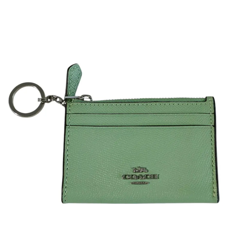 COACH コーチ ミニ スキニー ID ケース レザー メタルロゴ パスケース コインケース 88250 グリーン