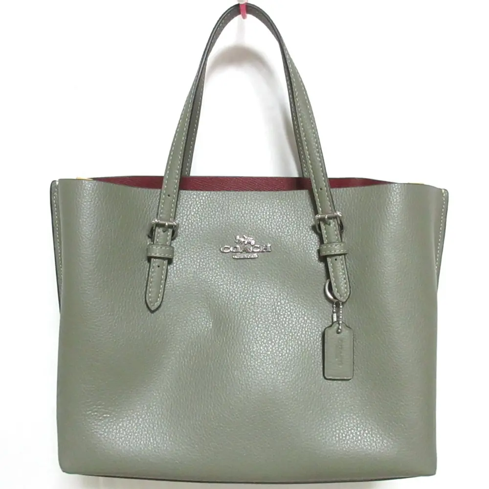 COACH コーチ モリー トート 25 ダブルフェイス クロスグレインレザー 2way ショルダーバッグ トートバッグ C4084 カーキ