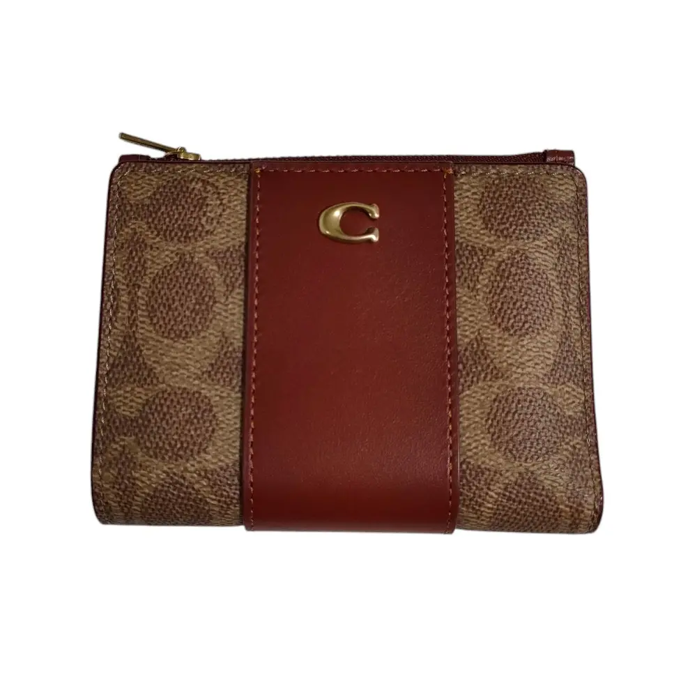 COACH コーチ バイフォールド スナップ ウォレット シグネチャー キャンバス 二つ折り 財布 C8526 ブラウン