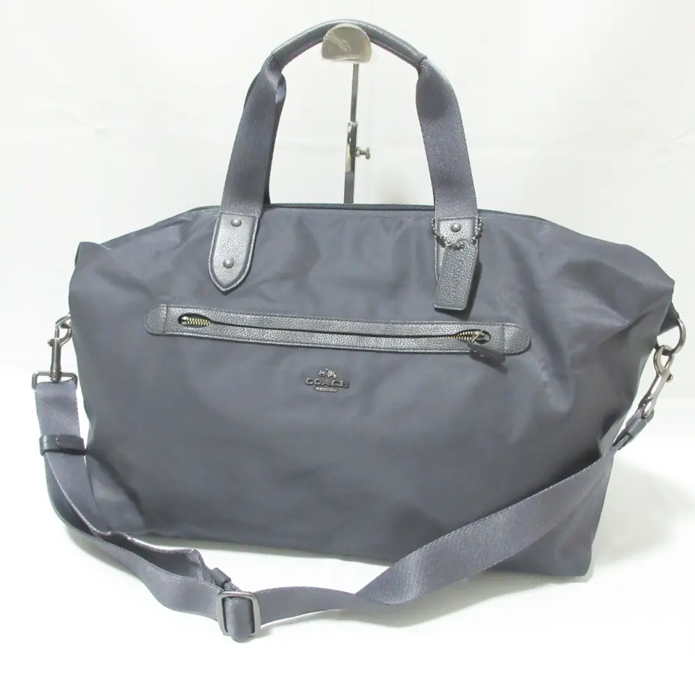 COACH コーチ ウィークエンダー ナイロン 2WAY ボストンバッグ ハンドバッグ ショルダーバッグ F22347 ネイビーグレー