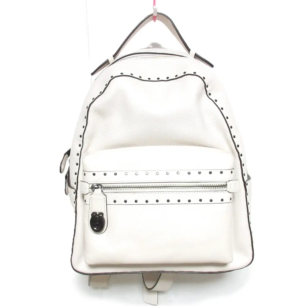 COACH コーチ スタッズ レザー リュックサック バックパック 31016 オフホワイト