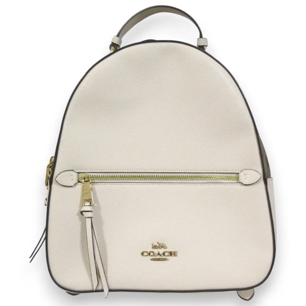 COACH コーチ シグネチャー レザー バッグパック リュック F76622 ライトベージュ×ブラウン