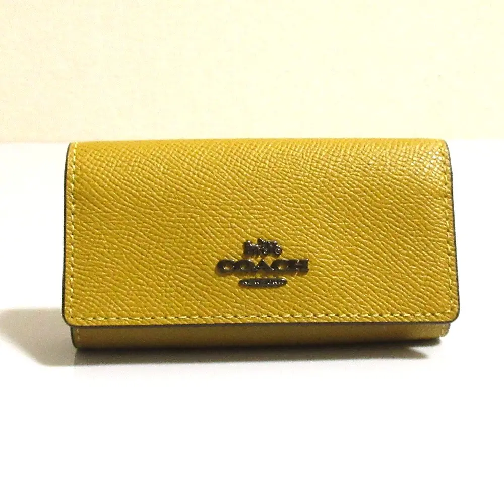 COACH コーチ クロスグレインレザー 6連 キーケース 58359 マスタード