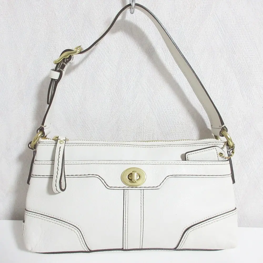 COACH コーチ レザー セミショルダーバッグ ハンドバッグ 11042 ホワイト