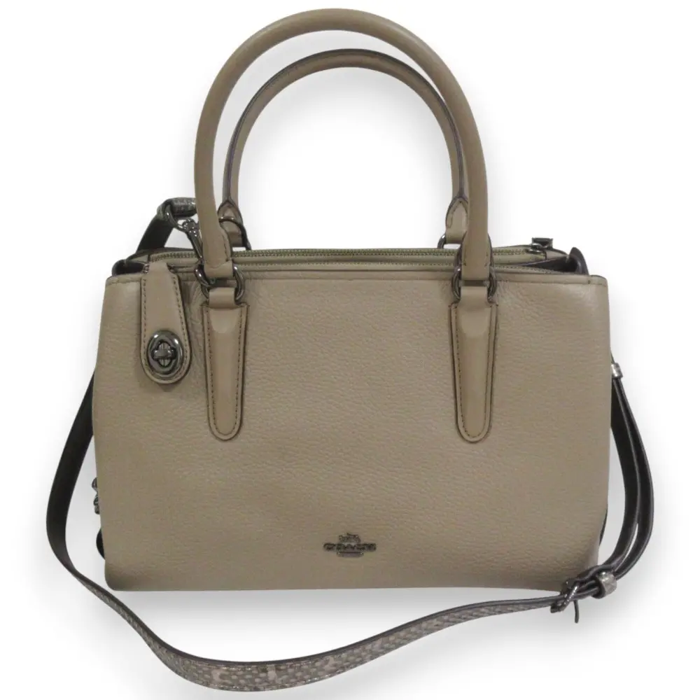 COACH コーチ ブルックリン キャリーオール レザー 2way ハンドバッグ ショルダーバッグ 58437 ベージュ系