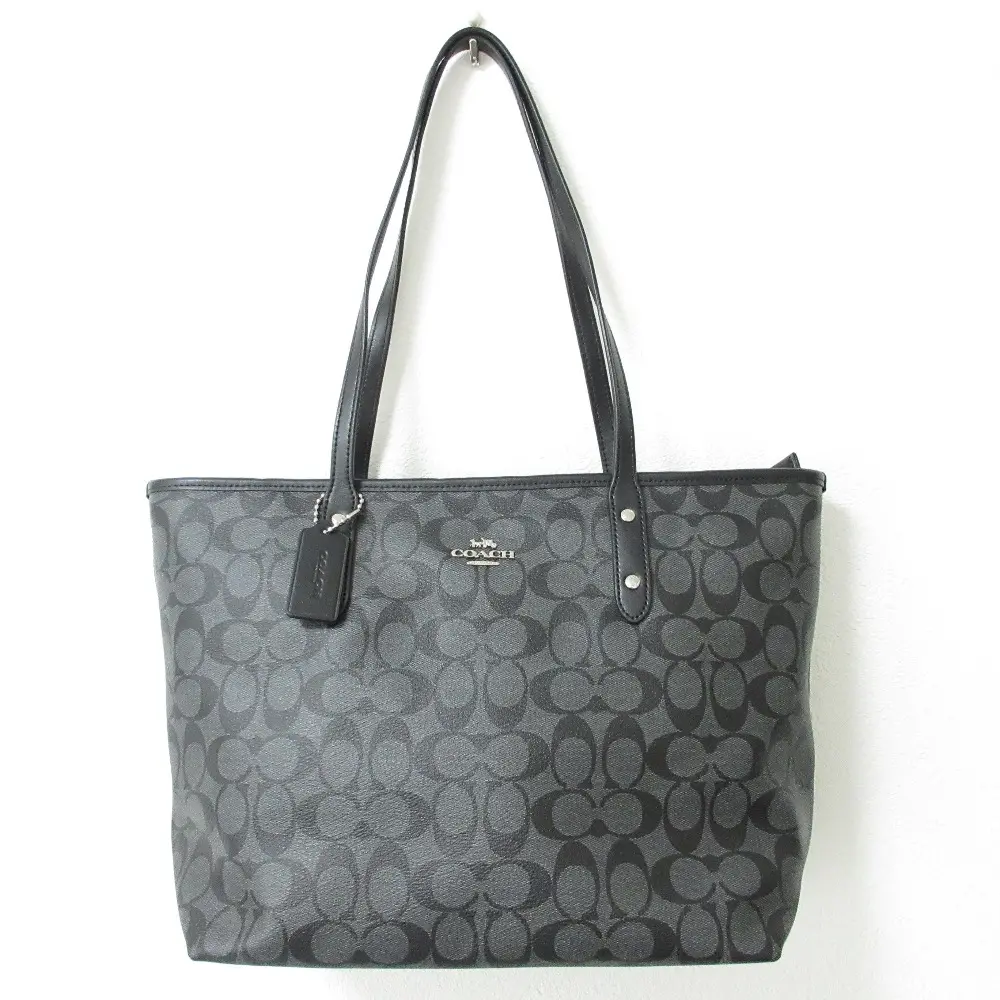 COACH コーチ シグネチャー コーティングキャンバス トートバッグ F58292 ブラック