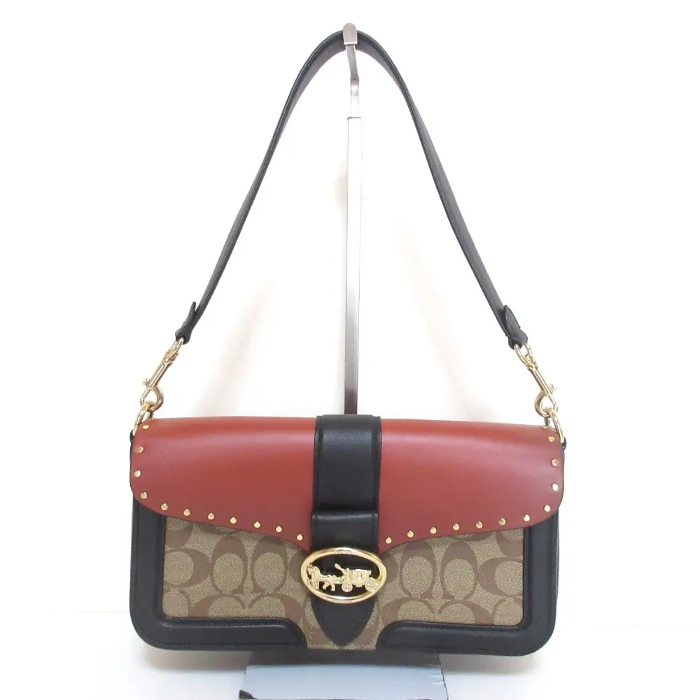 COACH コーチ 5605 シグネチャー ジョージー 2WAY ハンドバッグ ショルダーバッグ ブラウン×ブラック