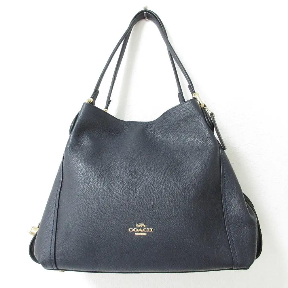 COACH コーチ イーディー31 レザー ワンショルダーバッグ トートバッグ 57125 ネイビー