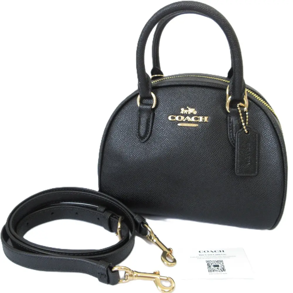 COACH コーチ シドニー サッチェル 2WAYショルダーバッグ ハンドバッグ CA202 ブラック×ゴールド金具
