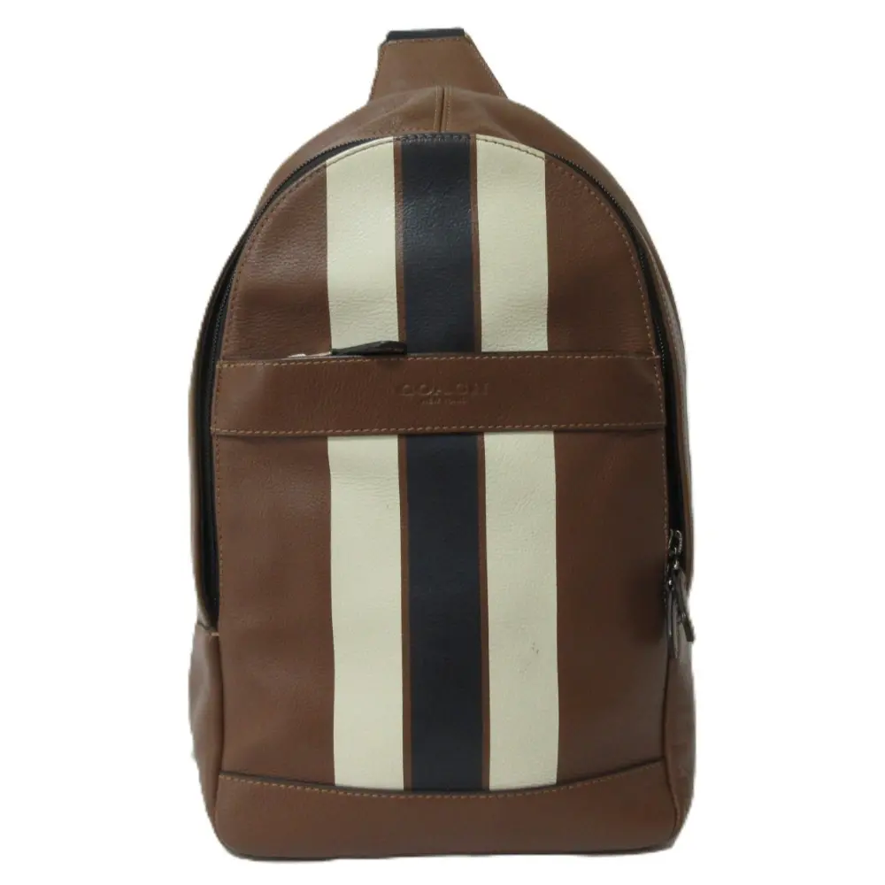 COACH コーチ チャールズヴァーシティ スムースレザー ボディバッグ ワンショルダーバッグ F72226 ブラウン