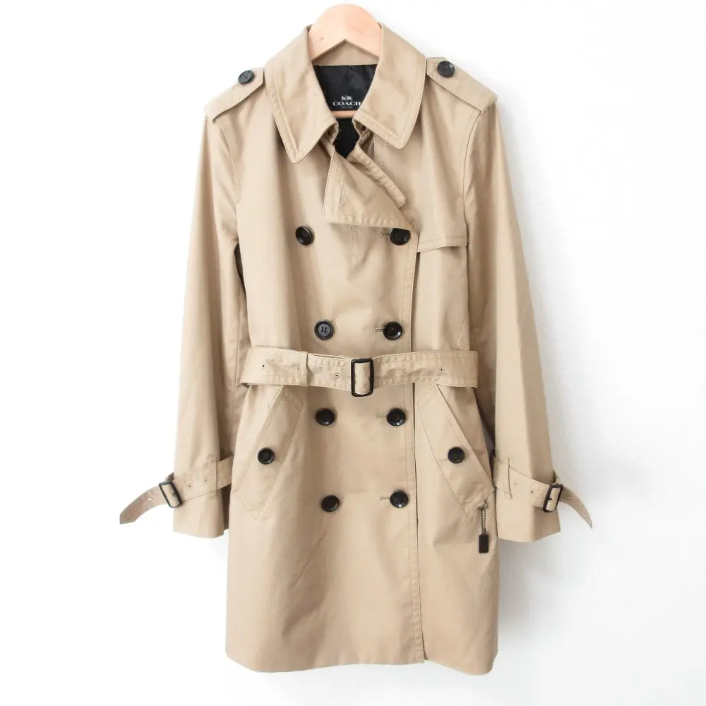 COACH コーチ ベルテッド ダブルブレスト トレンチコート F34025 サイズSP 160/88A ベージュ