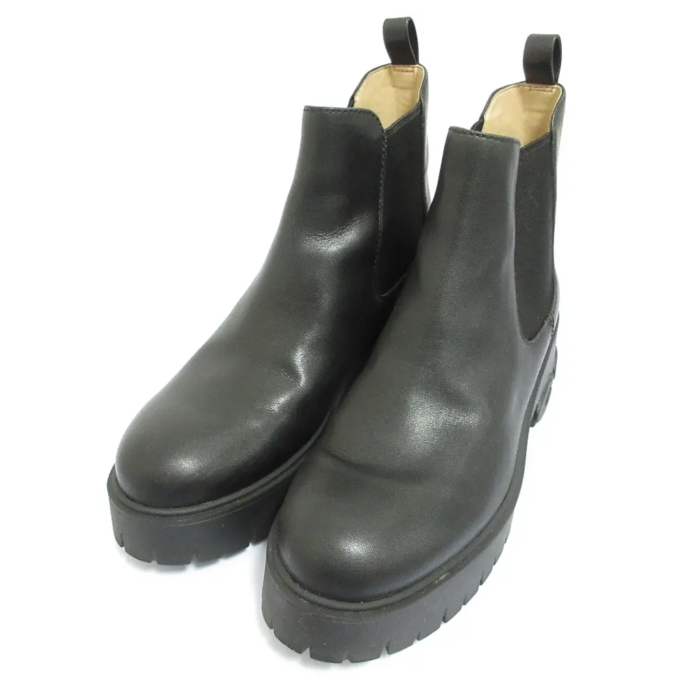 COACH コーチ レザー チェルシー サイドゴアブーツ ショートブーツ サイズ7C 24cm相当 ブラック