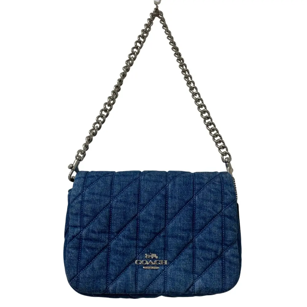 COACH コーチ クインバッグ キルティング デニム チェーンショルダーバッグ CAK40 ブルー