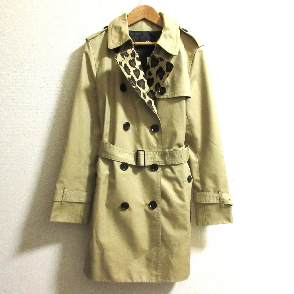 COACH コーチ 裏地レオパード柄 ベルト付き トレンチコート F33868 サイズMP ベージュ 