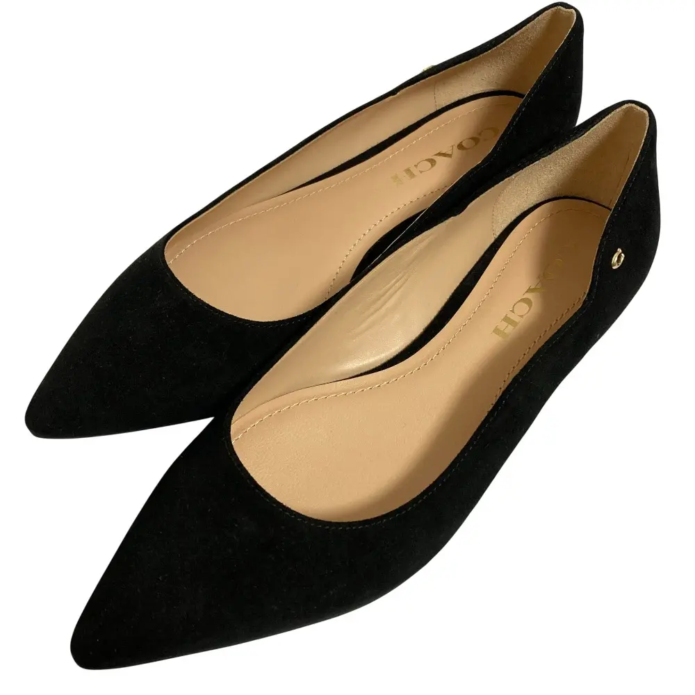 COACH コーチ VIERRA SUEDE SKIMMER スウェード ポインテッドトゥ フラットパンプス G5224 サイズ6C 23ｃｍ相当 ブラック