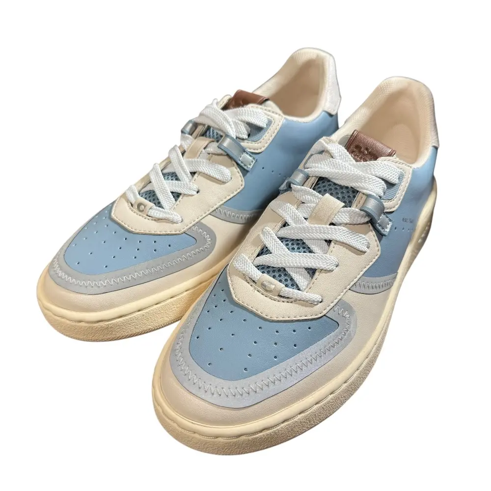COACH コーチ バイカラースニーカー サイズ37.5 24cm アイボリー×ライトブルー