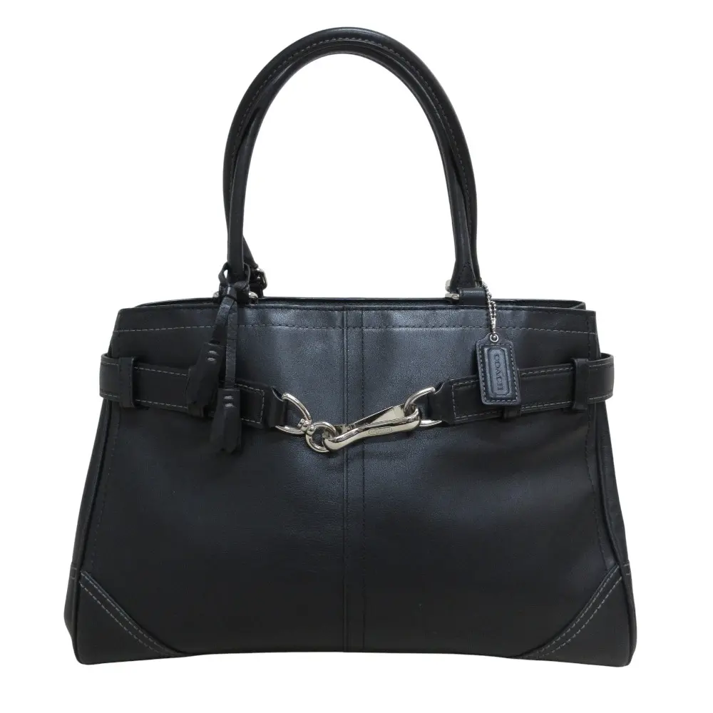 COACH コーチ キャリーオール レザー ハンドバッグ F08A71 ブラック 
