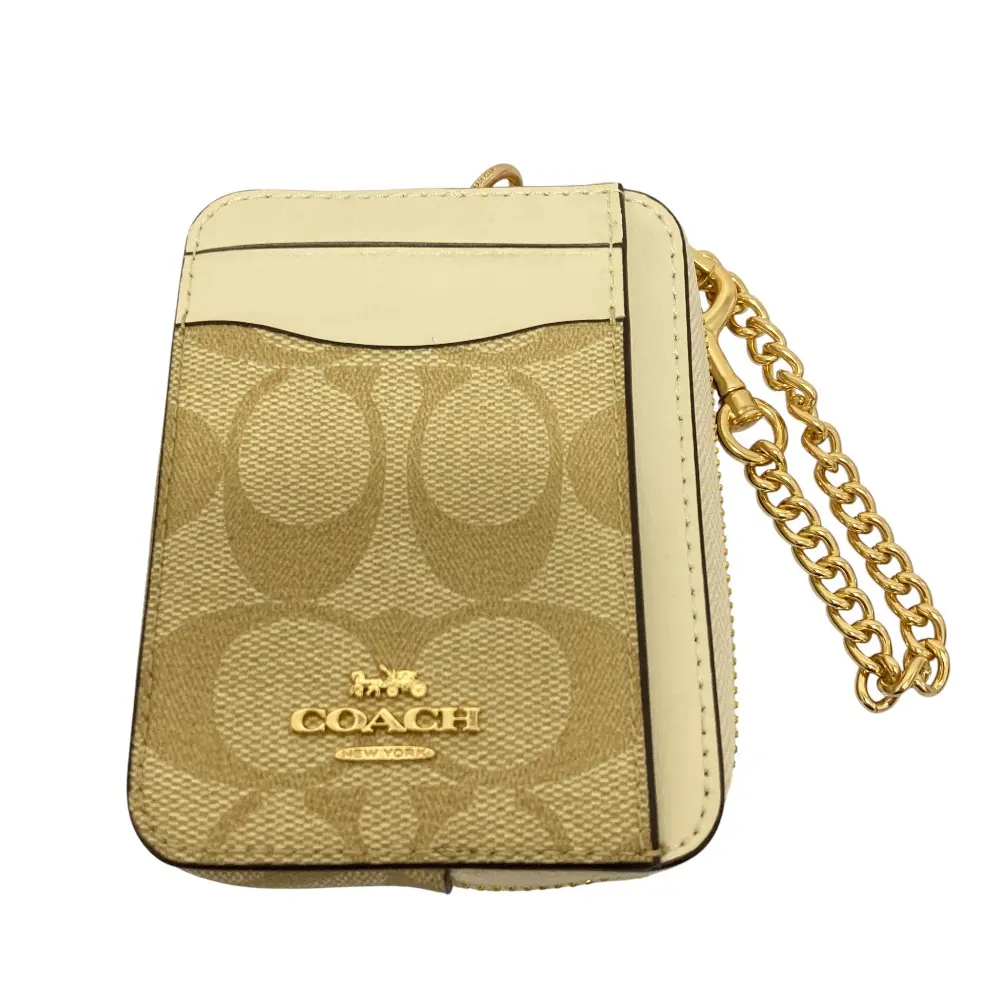 COACH コーチ シグネチャー カードケース コイン入れ ベージュ
