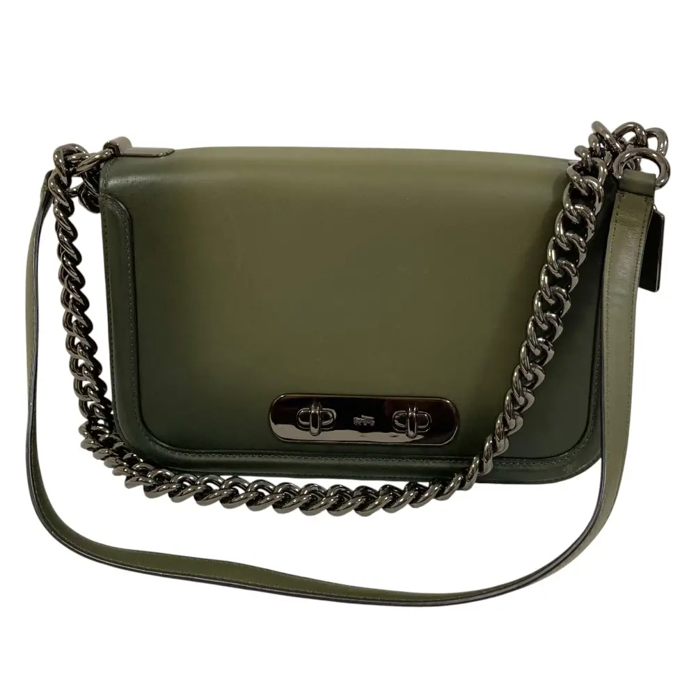 COACH コーチ チェーンショルダー スワッガー25 ショルダーバッグ カーキ