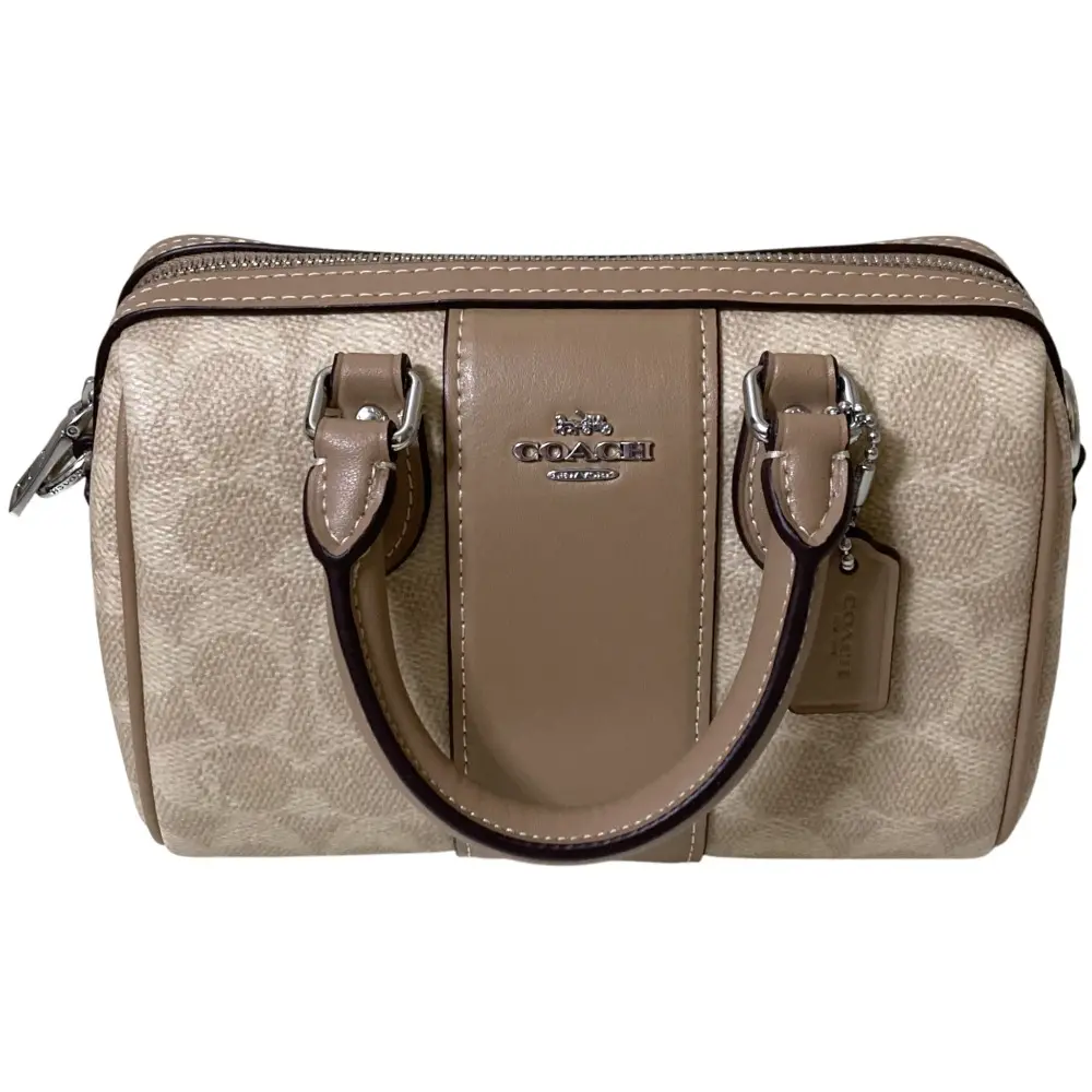 COACH コーチ ミニ ローアン クロスボディ・シグネチャー キャンバス・ストライプ ショルダーバッグ CW331 ベージュ