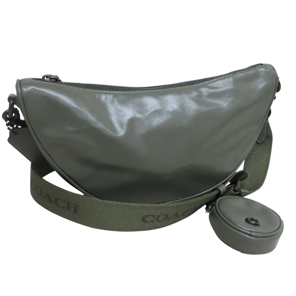 COACH コーチ HALL SOFT SLING コインケース付 セミショルダーバッグ CY754 カーキグリーン
