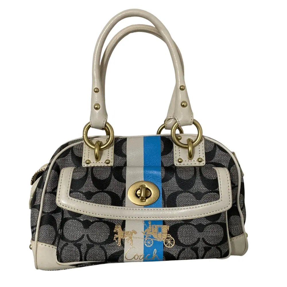 COACH コーチ ヘリテージ ストライプ スモール ドームド サッチェル ミニボストンバッグ ハンドバッグ 13194 グレーの買取実績【2025年10月買取】