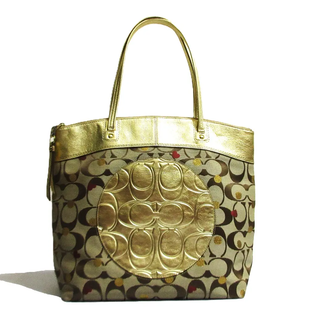 COACH コーチ ラウラシークレット アドマイヤー シグネチャー トートバッグ F18870 ゴールドカラー