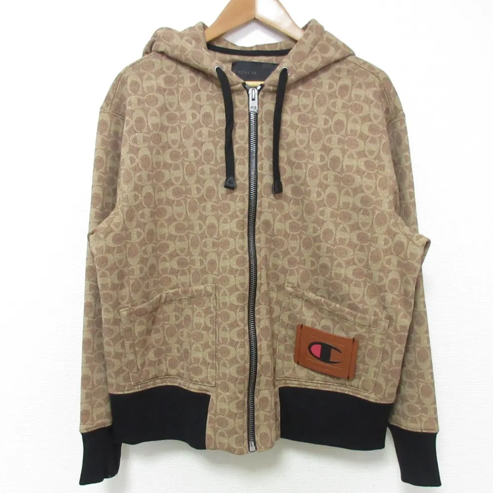 COACH × champion コーチ チャンピオン シグネチャー ジップアップ パーカー 6449 サイズS ベージュ 