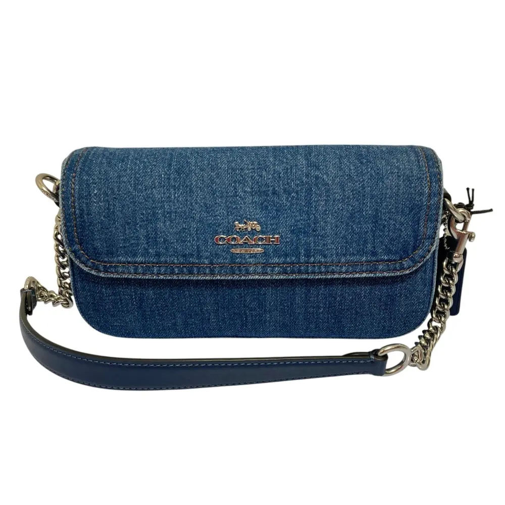 COACH コーチ デニム ヘイリー フラップ 2way バッグ CAN96 インディゴブルー